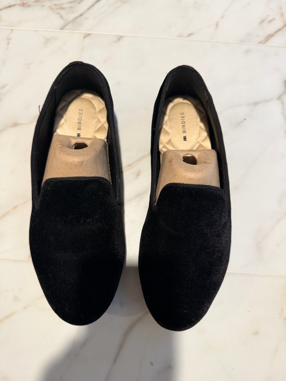 Birdies Black Velvet Loafers